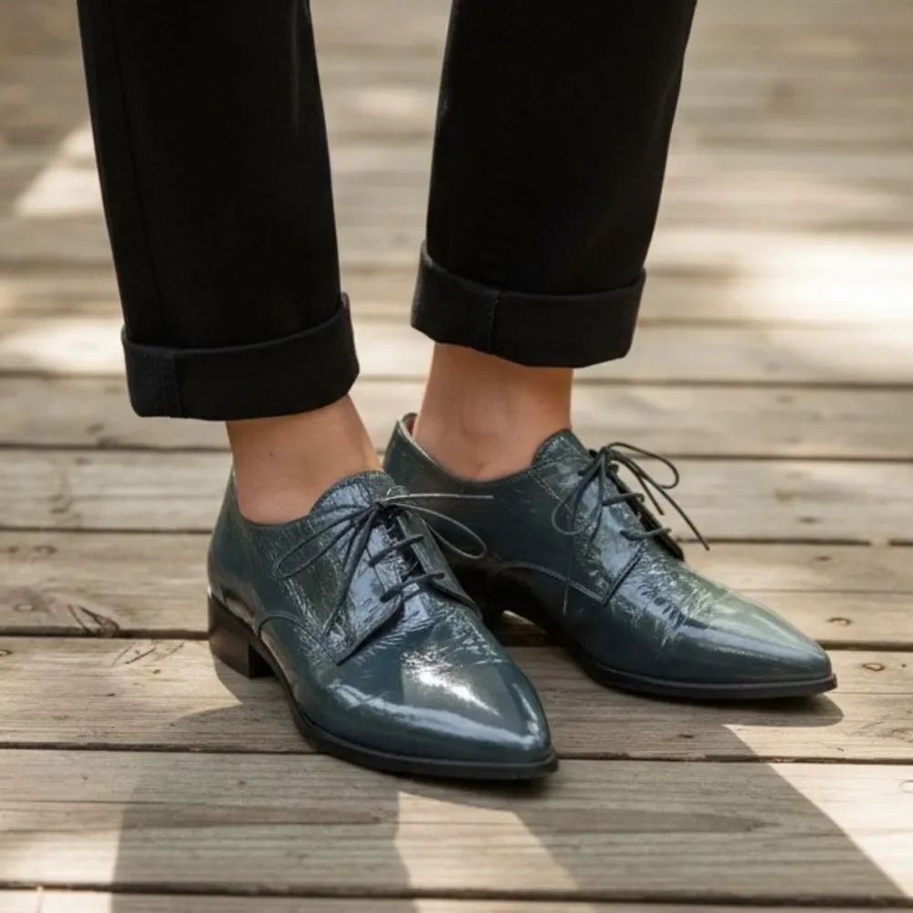 White Mountain Summit Italian Gray Tie Loafers